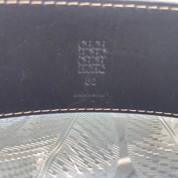 New Carolina Herrera Leather Belt Size Medium Black, Original Made in Spain - Picture 7 of 9